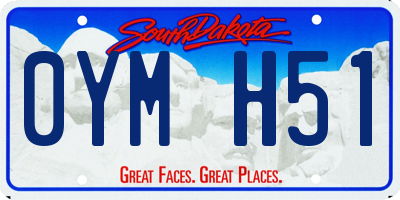 SD license plate 0YMH51