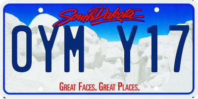 SD license plate 0YMY17