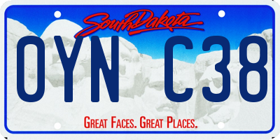SD license plate 0YNC38