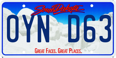 SD license plate 0YND63