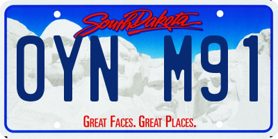 SD license plate 0YNM91