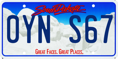 SD license plate 0YNS67