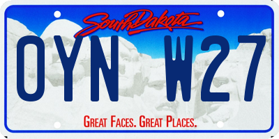 SD license plate 0YNW27