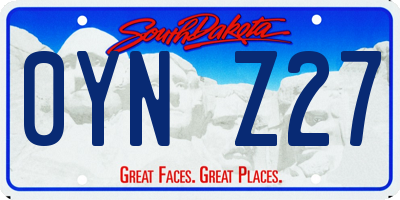 SD license plate 0YNZ27