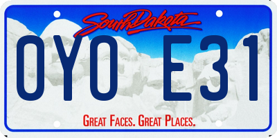 SD license plate 0YOE31