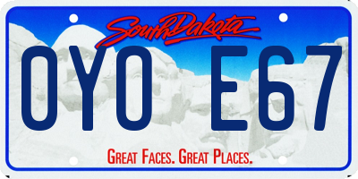 SD license plate 0YOE67