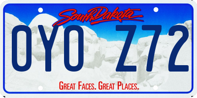 SD license plate 0YOZ72