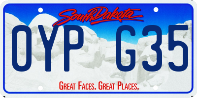 SD license plate 0YPG35