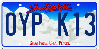 SD license plate 0YPK13