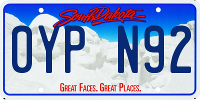 SD license plate 0YPN92