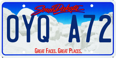 SD license plate 0YQA72