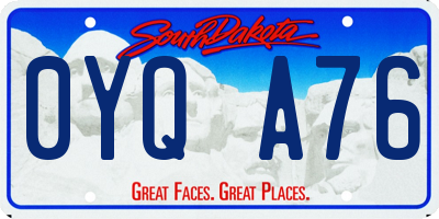 SD license plate 0YQA76