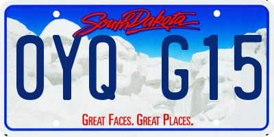 SD license plate 0YQG15