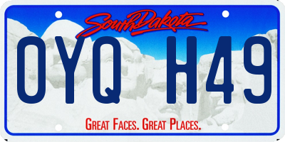 SD license plate 0YQH49