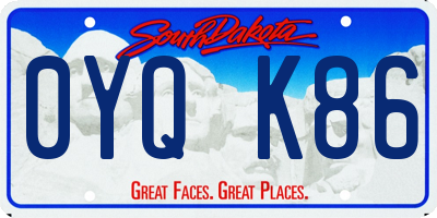 SD license plate 0YQK86