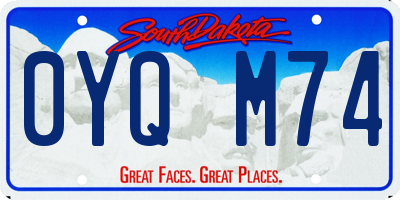 SD license plate 0YQM74