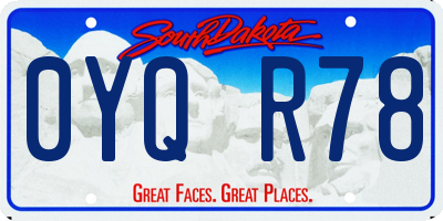 SD license plate 0YQR78