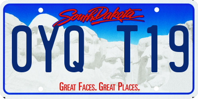 SD license plate 0YQT19