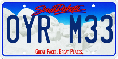 SD license plate 0YRM33
