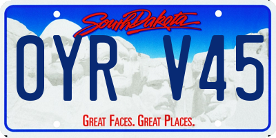 SD license plate 0YRV45