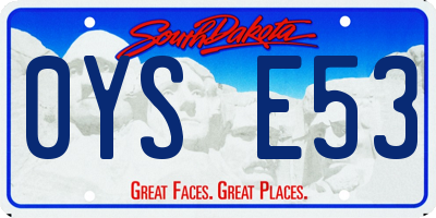 SD license plate 0YSE53