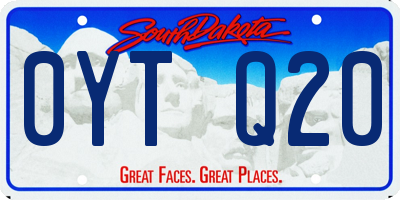 SD license plate 0YTQ20