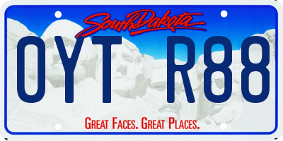 SD license plate 0YTR88