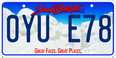 SD license plate 0YUE78