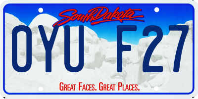 SD license plate 0YUF27
