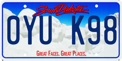 SD license plate 0YUK98