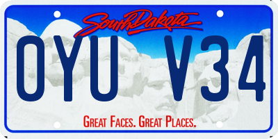 SD license plate 0YUV34