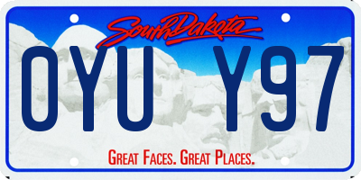 SD license plate 0YUY97