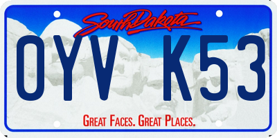 SD license plate 0YVK53
