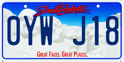 SD license plate 0YWJ18