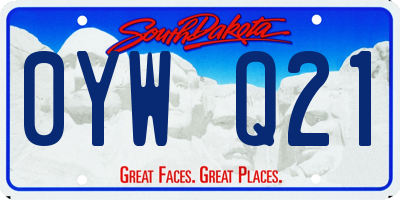 SD license plate 0YWQ21