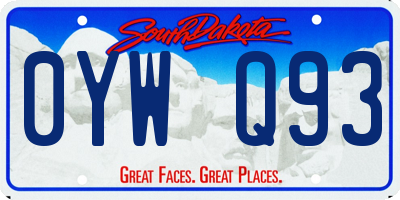 SD license plate 0YWQ93