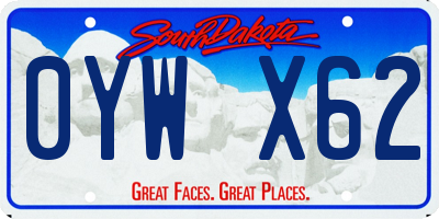 SD license plate 0YWX62
