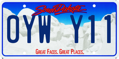 SD license plate 0YWY11