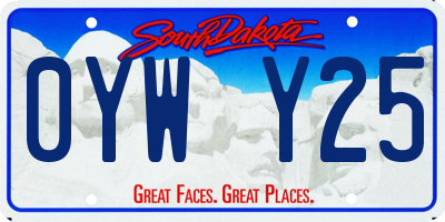 SD license plate 0YWY25