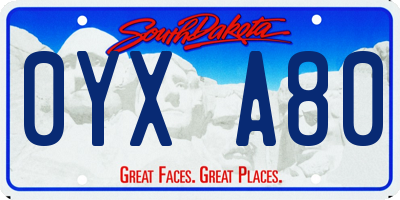 SD license plate 0YXA80