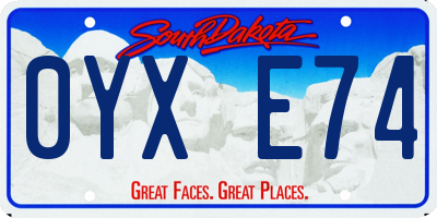 SD license plate 0YXE74