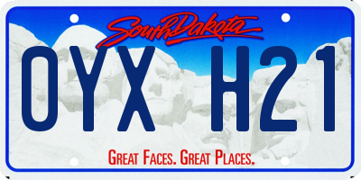 SD license plate 0YXH21