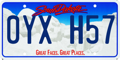 SD license plate 0YXH57