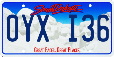 SD license plate 0YXI36