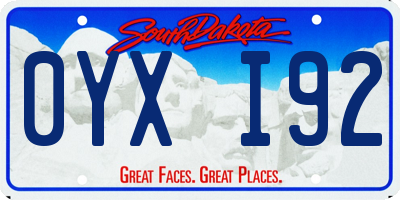 SD license plate 0YXI92