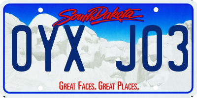 SD license plate 0YXJ03
