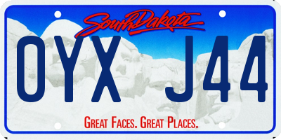 SD license plate 0YXJ44