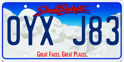 SD license plate 0YXJ83