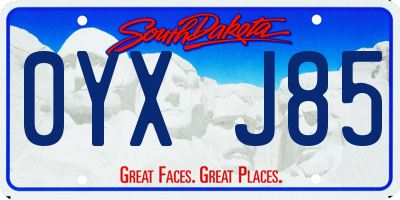 SD license plate 0YXJ85