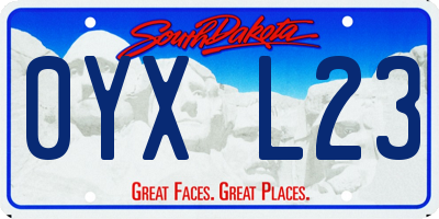 SD license plate 0YXL23